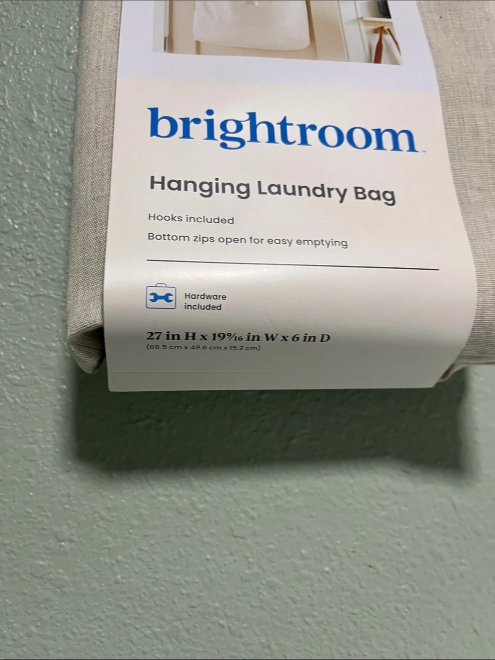 Brightroom Cream Hanging Laundry Bag - Over-the-Door Organizer